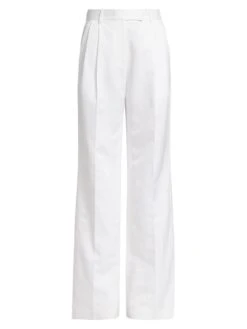 Helmut Lang Linen-Blend Pleated Trousers