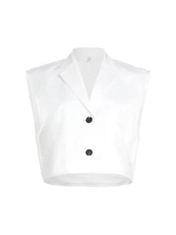 Helmut Lang Linen-Blend Cropped Vest