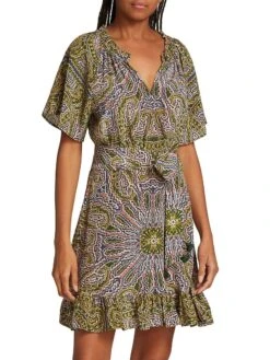 Cleo Silk Minidress 12 Cleo Silk Minidress -Cheap Clothing Store 0400018976412 MEDALLIONMULTISPRUCE A1