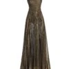Allar Metallic Strappy-Back Gown -Cheap Clothing Store 0400019024970 OBSIDIAN