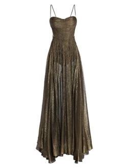 Allar Metallic Strappy-Back Gown
