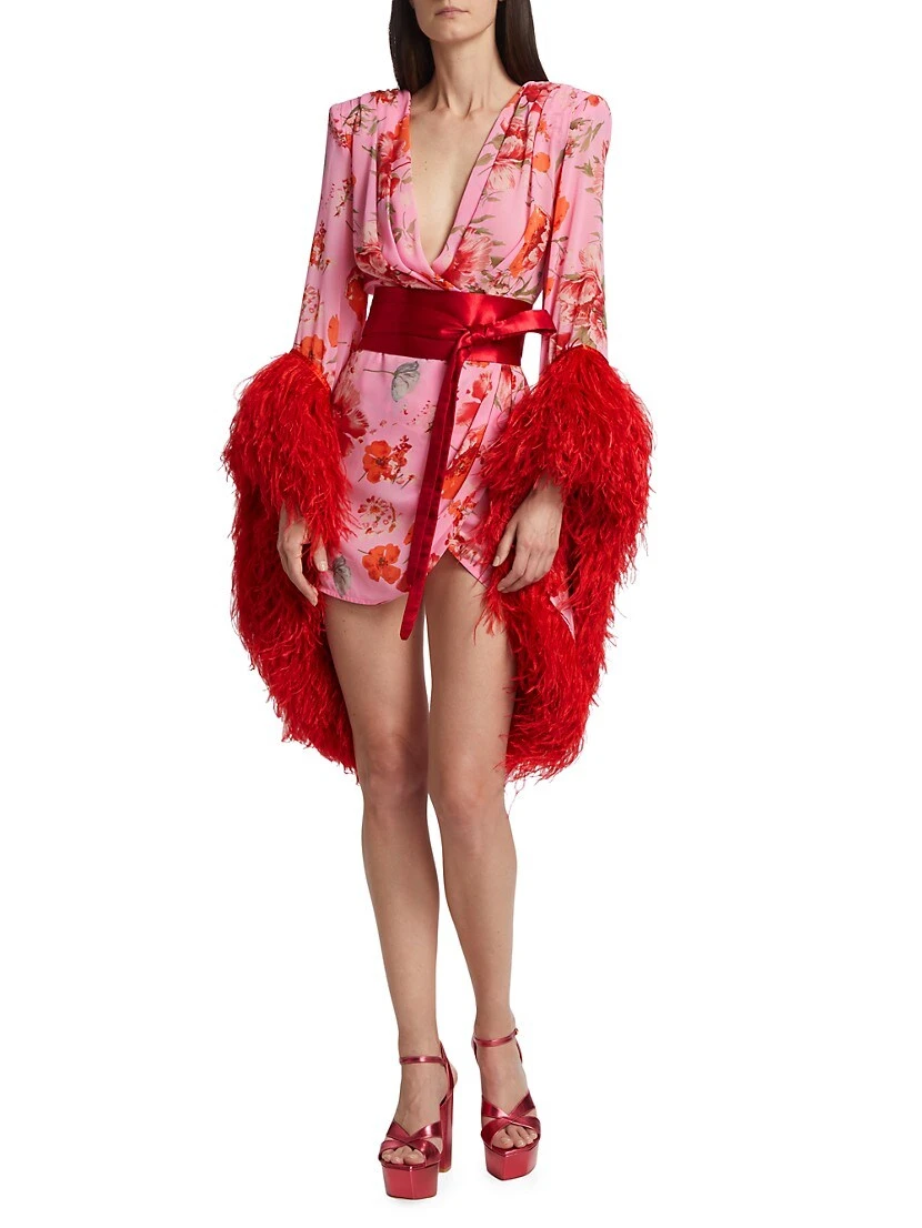 Poppy Feather Bell-Sleeve Minidress 5 Poppy Feather Bell-Sleeve Minidress - Image 3