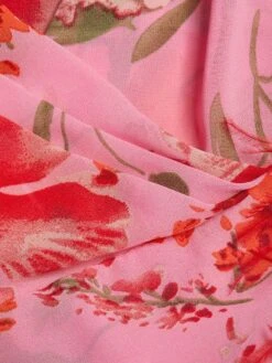 Poppy Feather Bell-Sleeve Minidress 17 Poppy Feather Bell-Sleeve Minidress -Cheap Clothing Store 0400019070137 REDPINKMULTI A6