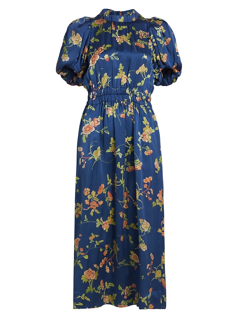 SEA Julian Silk Floral Midi-Dress 3 SEA Julian Silk Floral Midi-Dress