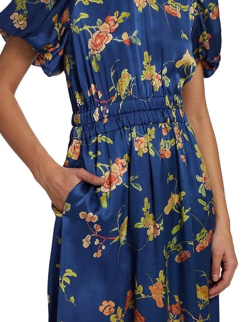 SEA Julian Silk Floral Midi-Dress 8 SEA Julian Silk Floral Midi-Dress - Image 6