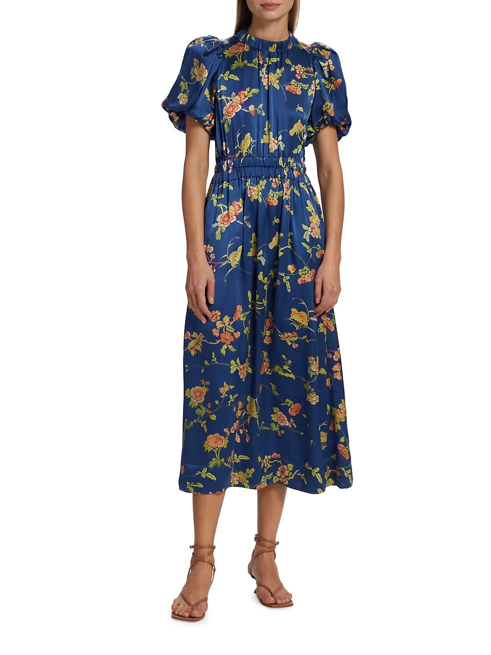 SEA Julian Silk Floral Midi-Dress 4 SEA Julian Silk Floral Midi-Dress - Image 2