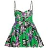 Area Printed Crystal-Embellished Minidress -Cheap Clothing Store 0400019181931 GREENMULTI