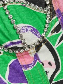 Area Printed Crystal-Embellished Minidress -Cheap Clothing Store 0400019181931 GREENMULTI A6