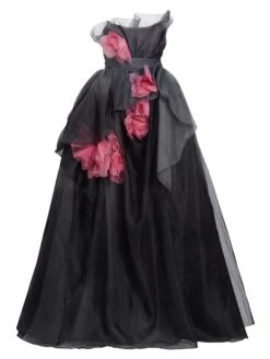 Marchesa Strapless Flared Tulle Gown