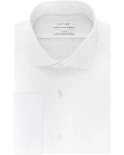Calvin Klein Men's Dress Shirt Slim Fit Non Iron Stretch Solid French Cuff