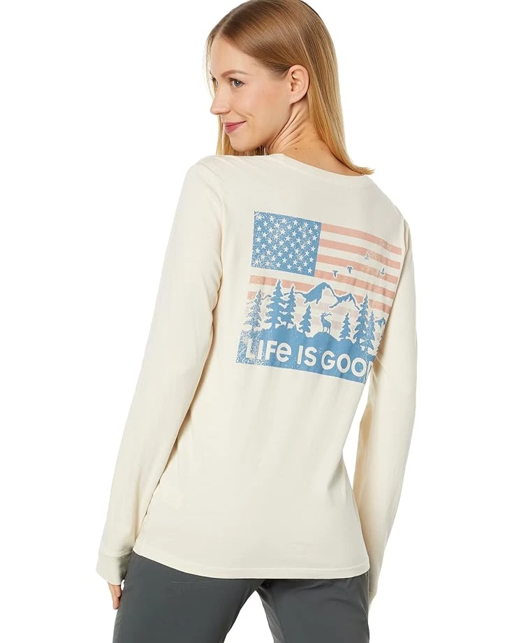 Life Is Good Flag Mountain Scene Long Sleeve Crusher-Lite™ Tee 3 Life Is Good Flag Mountain Scene Long Sleeve Crusher-Lite™ Tee