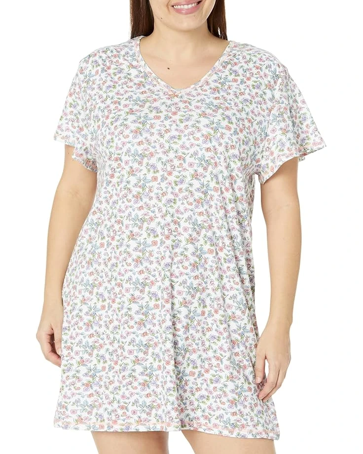 Karen Neuburger Plus Size Island Breeze Short Sleeve Nightshirt 3 Karen Neuburger Plus Size Island Breeze Short Sleeve Nightshirt