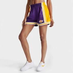 Women's Mitchell & Ness Los Angeles Lakers NBA Swingman Shorts Purple - 8123LALP PUR