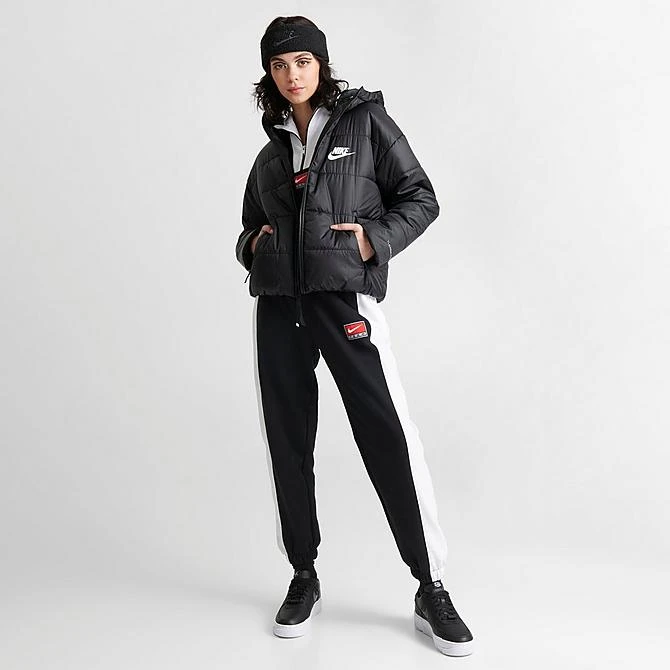 Women's Nike Sportswear Therma-FIT Repel Hooded Classic Puffer Jacket Black/Black/White - DJ6995 010 4 Women's Nike Sportswear Therma-FIT Repel Hooded Classic Puffer Jacket Black/Black/White - DJ6995 010 - Image 2