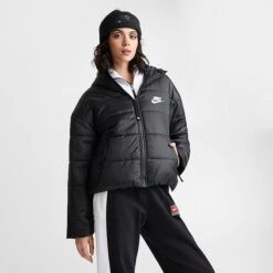 Women's Nike Sportswear Therma-FIT Repel Hooded Classic Puffer Jacket Black/Black/White - DJ6995 010 10 Women's Nike Sportswear Therma-FIT Repel Hooded Classic Puffer Jacket Black/Black/White - DJ6995 010 -Cheap Clothing Store DJ6995 010 M3