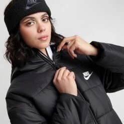 Women's Nike Sportswear Therma-FIT Repel Hooded Classic Puffer Jacket Black/Black/White - DJ6995 010 12 Women's Nike Sportswear Therma-FIT Repel Hooded Classic Puffer Jacket Black/Black/White - DJ6995 010 -Cheap Clothing Store DJ6995 010 M5