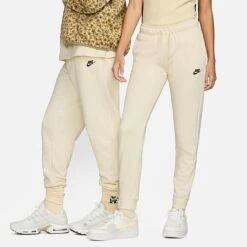 Women's Nike Sportswear Club Fleece Mid-Rise Jogger Pants Coconut Milk/Black - DQ5191 113