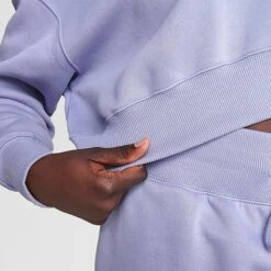 Women's Nike Sportswear Phoenix Fleece Oversized Half-Zip Crop Sweatshirt Indigo Haze - DQ5767 519 -Cheap Clothing Store DQ5767 519 M6