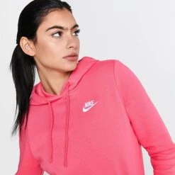 Women's Nike Sportswear Club Fleece Pullover Hoodie Sea Coral - DQ5793 894 -Cheap Clothing Store DQ5793 894 M5
