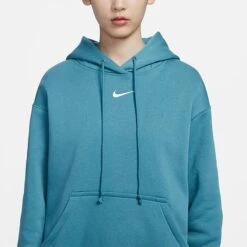 Women's Nike Sportswear Phoenix Fleece Oversized Pullover Hoodie Noise Aqua/Sail - DQ5860 440 -Cheap Clothing Store DQ5860 440 M4
