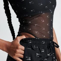 Women's Nike Air Printed Mock Neck Mesh Bodysuit Black - DV8243 010 -Cheap Clothing Store DV8243 010 M6