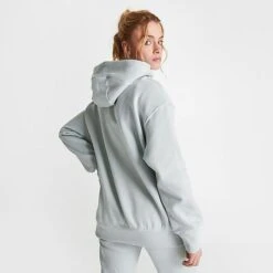 Women's Nike Sportswear Phoenix Fleece Oversized Pullover Hoodie Light Silver/Black - FD0892 034 -Cheap Clothing Store FD0892 034 M4