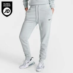 Women's Nike Sportswear Phoenix Fleece High-Waisted Jogger Sweatpants Light Silver/Black - FD0893 034