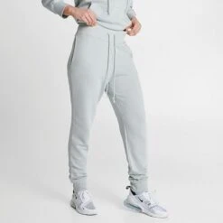 Women's Nike Sportswear Phoenix Fleece High-Waisted Jogger Sweatpants Light Silver/Black - FD0893 034 -Cheap Clothing Store FD0893 034 M3