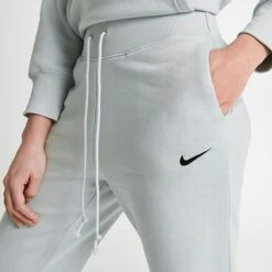 Women's Nike Sportswear Phoenix Fleece High-Waisted Jogger Sweatpants Light Silver/Black - FD0893 034 -Cheap Clothing Store FD0893 034 M5