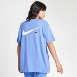 Women's Nike Sportswear Swoosh Life Graphic T-Shirt Polar Ice - FN7722 450 -Cheap Clothing Store FN7722 450 M4