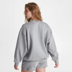 Women's Adidas Originals BF Varsity Crewneck Sweatshirt Solid Grey - IN7108 020 -Cheap Clothing Store IN7108 020 M4