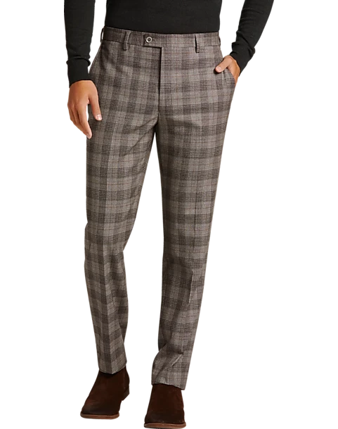 Egara Skinny Fit Suit Separates Pants, Taupe Plaid 3 Egara Skinny Fit Suit Separates Pants, Taupe Plaid
