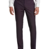 Egara Skinny Fit Suit Separates Dress Pants, Plum Tic -Cheap Clothing Store MW40 3X2F 07 EGARA PLUM TIC MAIN