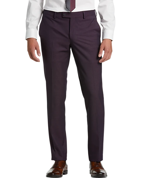 Egara Skinny Fit Suit Separates Dress Pants, Plum Tic 3 Egara Skinny Fit Suit Separates Dress Pants, Plum Tic