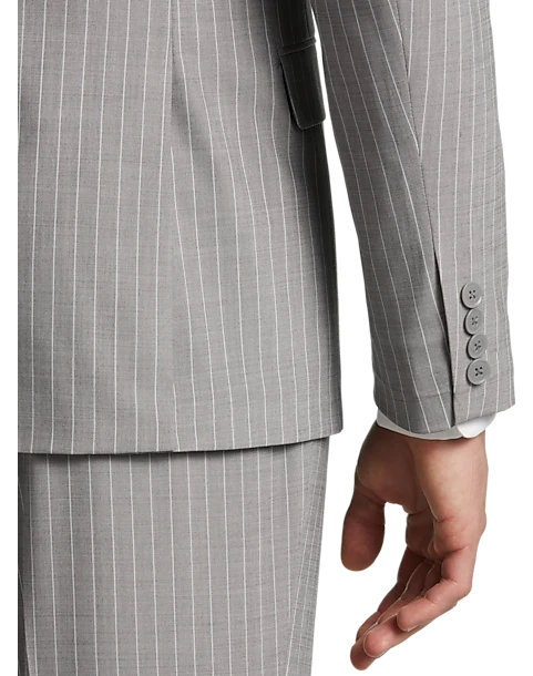 Michael Strahan Classic Fit Suit Gray Stripe 4 Michael Strahan Classic Fit Suit Gray Stripe - Image 2