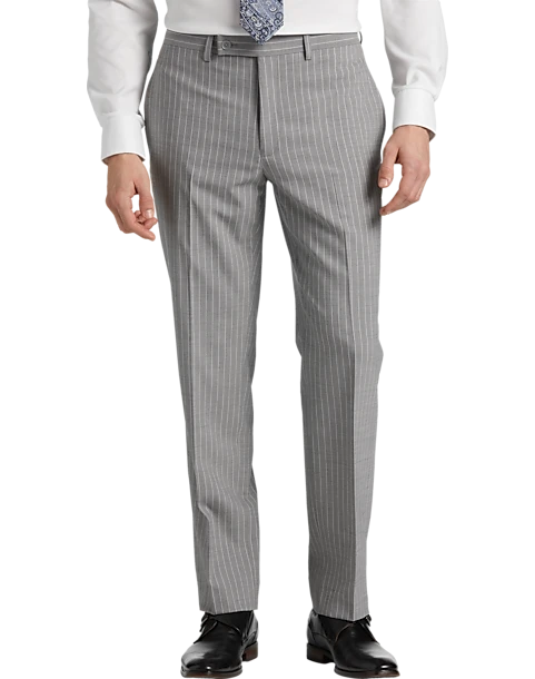 Michael Strahan Classic Fit Suit Gray Stripe 5 Michael Strahan Classic Fit Suit Gray Stripe - Image 3