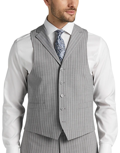 Michael Strahan Classic Fit Suit Gray Stripe 6 Michael Strahan Classic Fit Suit Gray Stripe - Image 4