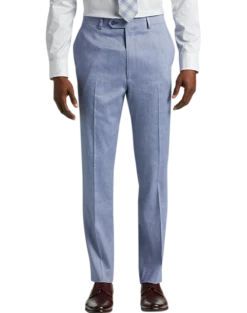 Calvin Klein Slim Fit Suit Separates Linen-Blend Pants, Light Blue