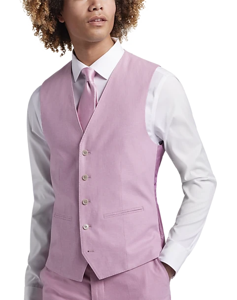 JOE Joseph Abboud Slim Fit Linen Blend Suit Separates Vest, Raspberry 3 JOE Joseph Abboud Slim Fit Linen Blend Suit Separates Vest, Raspberry