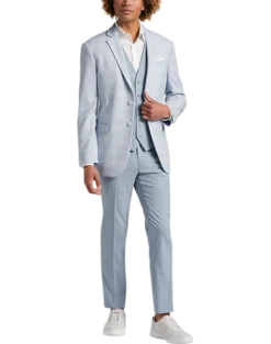 Egara Skinny Fit Suit Separates Coat, Light Blue Plaid -Cheap Clothing Store MW40 3XGM 15 EGARA ORANGE LT BLUE PLAID ALT6