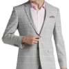 Egara Skinny Fit Suit Separates Coat, Gray & Pink Plaid