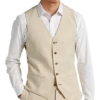 Paisley & Gray Slim Fit Suit Separates Vest, Silky Beige -Cheap Clothing Store MW40 3XJK 05 PAISLEY GRAY SILKY BEIGE MAIN