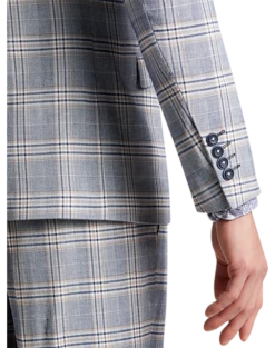 Paisley & Gray Slim Fit Suit Separates Coat, Blue & Beige Check -Cheap Clothing Store MW40 3XKR 67 PAISLEY GRAY BLUE BEIGE CHECK ALT2