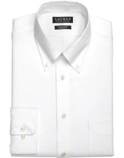 Lauren By Ralph Lauren UltraFlex Regular Fit Button-Down Collar Dress Shirt, White