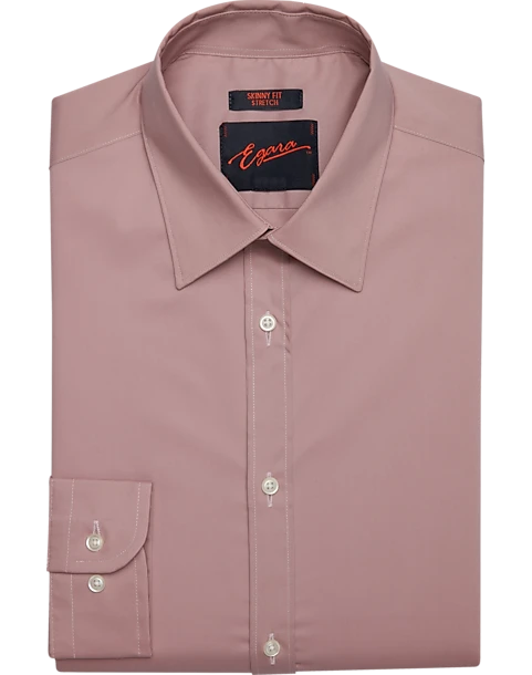 Egara Skinny Fit Point Collar Dress Shirt, Mauve 3 Egara Skinny Fit Point Collar Dress Shirt, Mauve