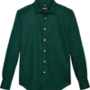 Awearness Kenneth Cole Slim Fit Woven Sport Shirt, Dark Green Dot