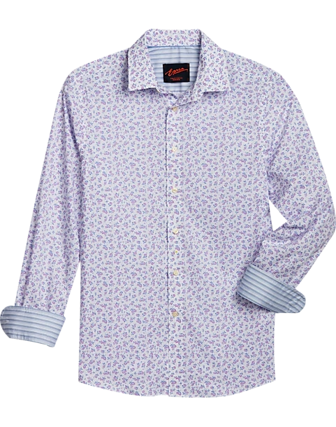 Egara Slim Fit Sport Shirt, Berry Tossed Floral 3 Egara Slim Fit Sport Shirt, Berry Tossed Floral