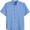 Michael Strahan Modern Fit 4-Way Stretch Short Sleeve Sport Shirt, Blue Confetti Dot -Cheap Clothing Store MW40 6N1K 14 MICHAEL STRAHAN BLUE MAIN