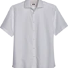 Joseph Abboud Modern Fit Short Sleeve Linen-Blend Sport Shirt, White -Cheap Clothing Store MW40 6N3Z 10 JOSEPH ABBOUD WHITE MAIN