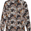 Paisley & Gray Slim Fit Spread Collar Sport Shirt, Black Leopard Print